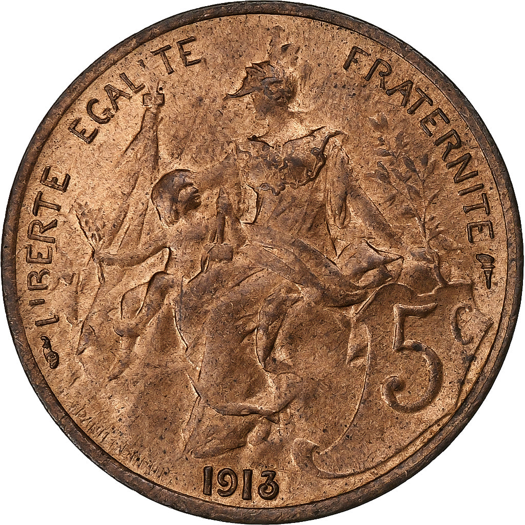 France, 5 Centimes, Dupuis, 1913, Paris, Bronze, SUP, Gadoury:165
