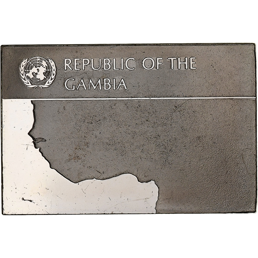 France, Medal, United Nations Flags, Gambia, Silver, AU(55-58)