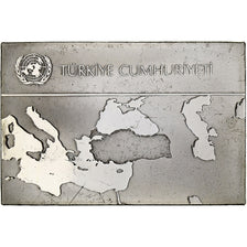 France, Medal, United Nations Flags, Turkey, Silver, AU(55-58)