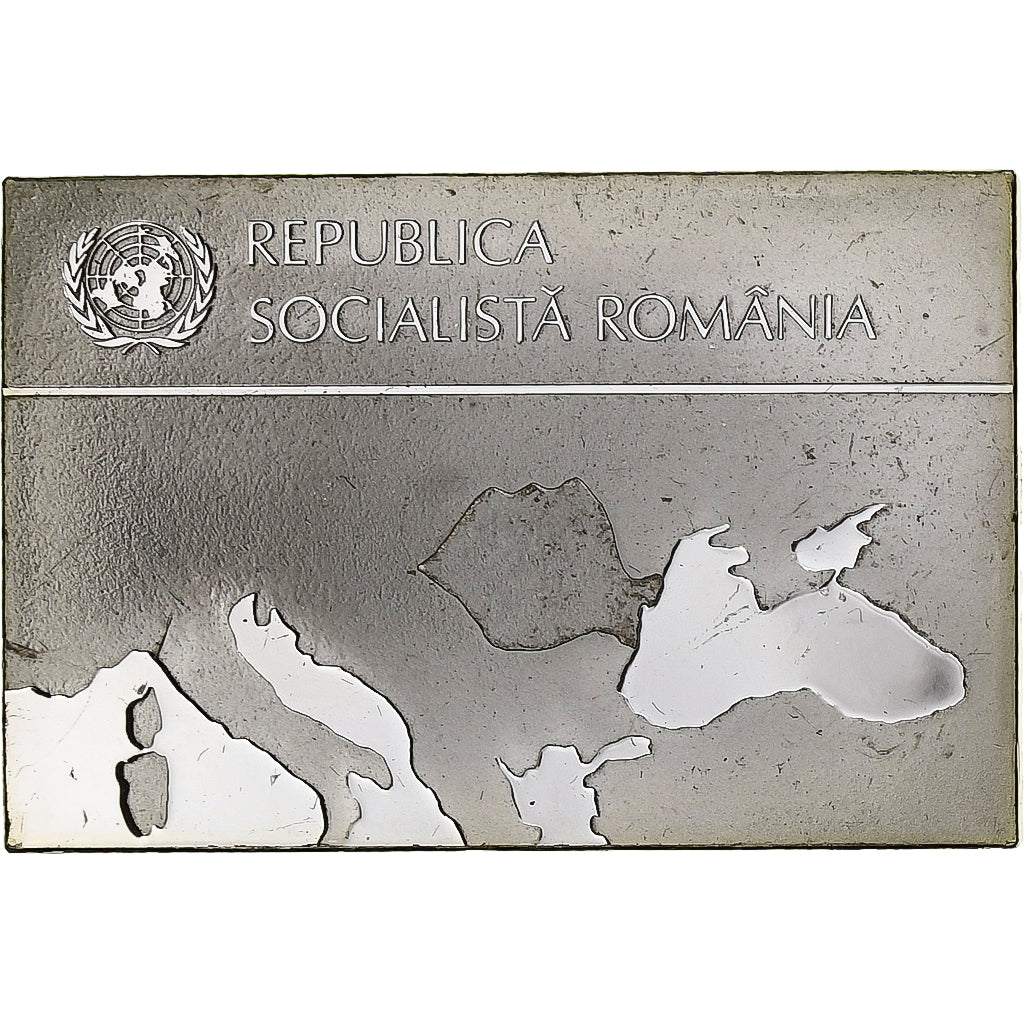 France, Medal, United Nations Flags, Romania, Silver, AU(55-58)