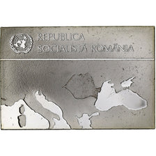 France, Medal, United Nations Flags, Romania, Silver, AU(55-58)