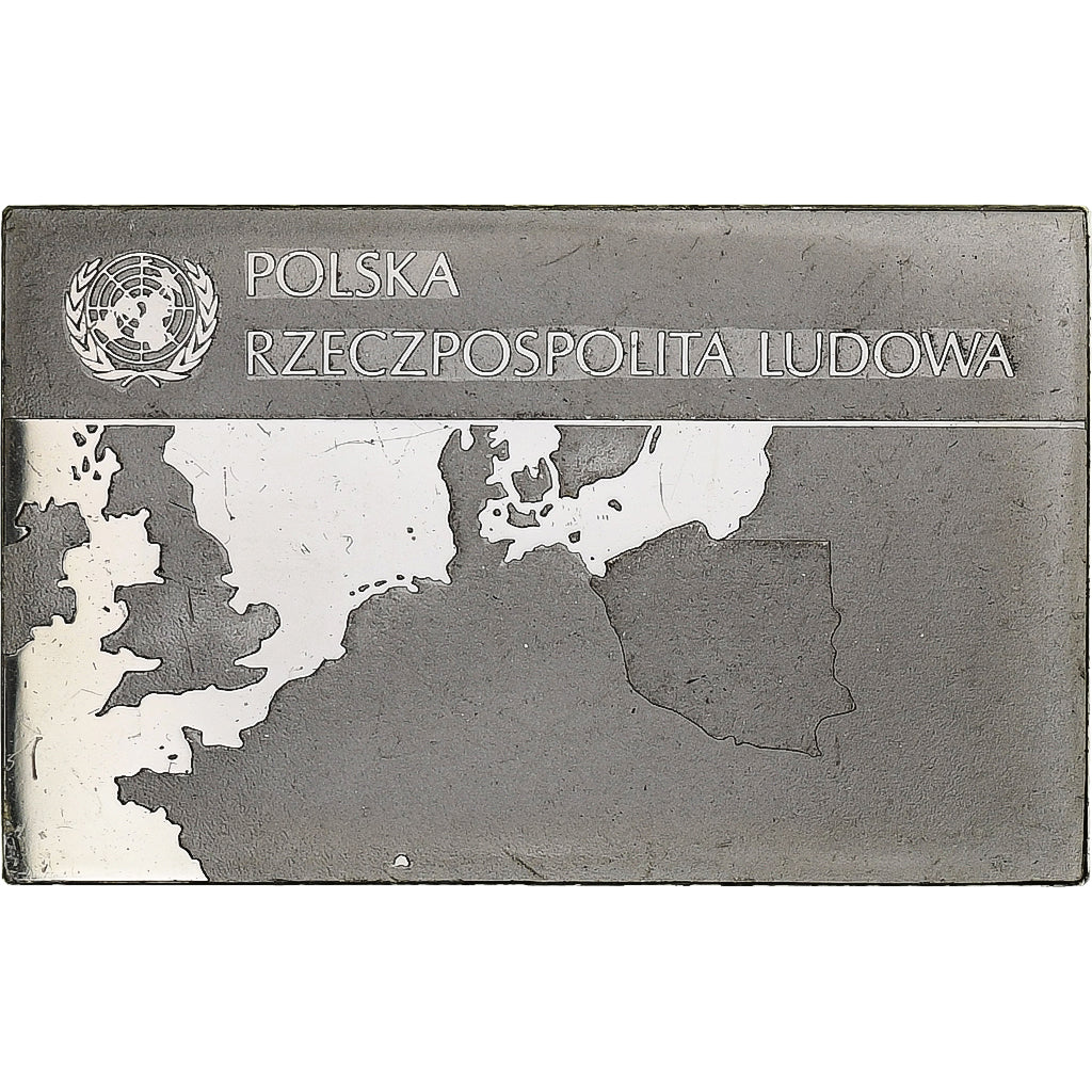 France, Medal, United Nations Flags, Poland, Silver, AU(55-58)