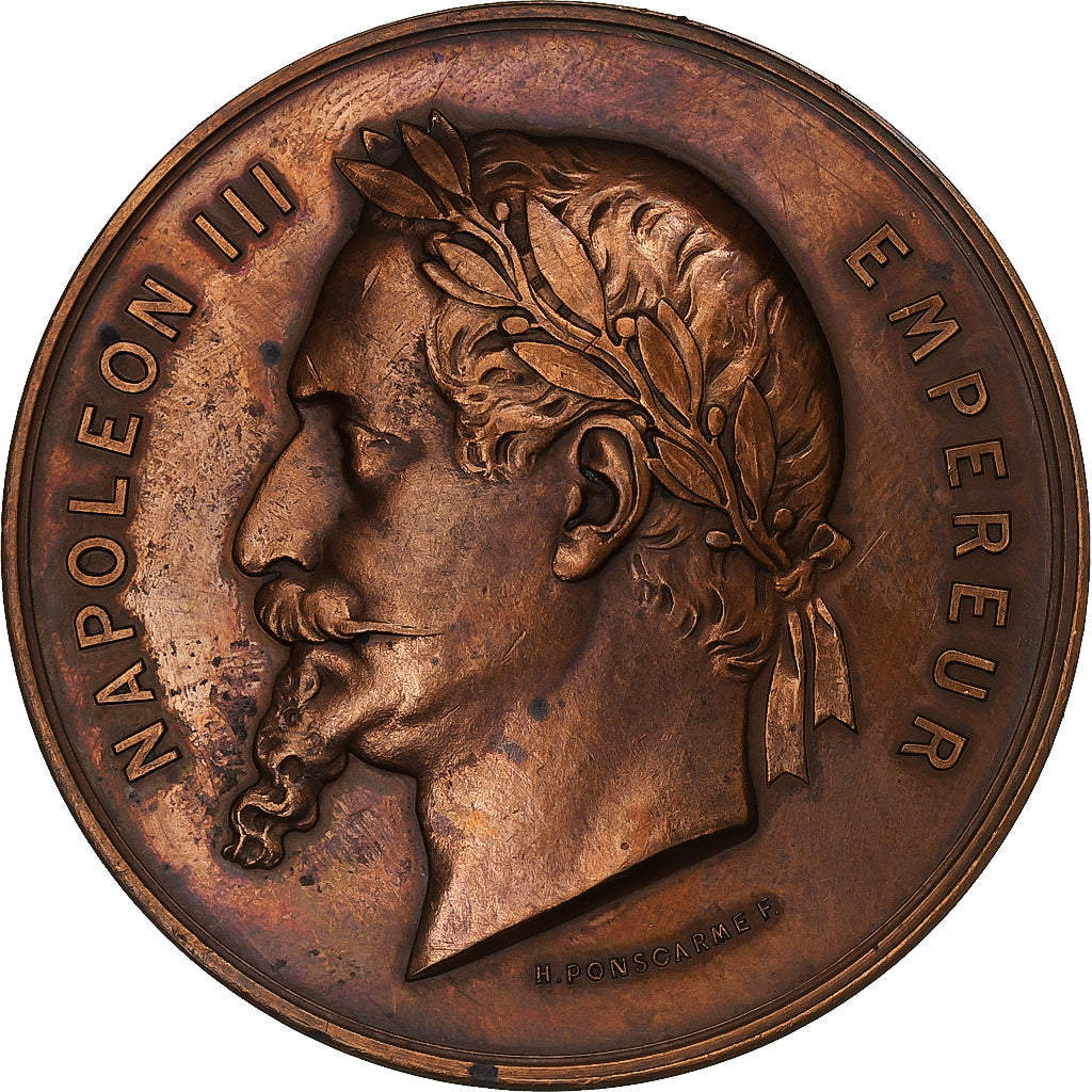 Francia, medaglia, Exposition Universelle, Houllières de Ronchamp, 1867, Rame