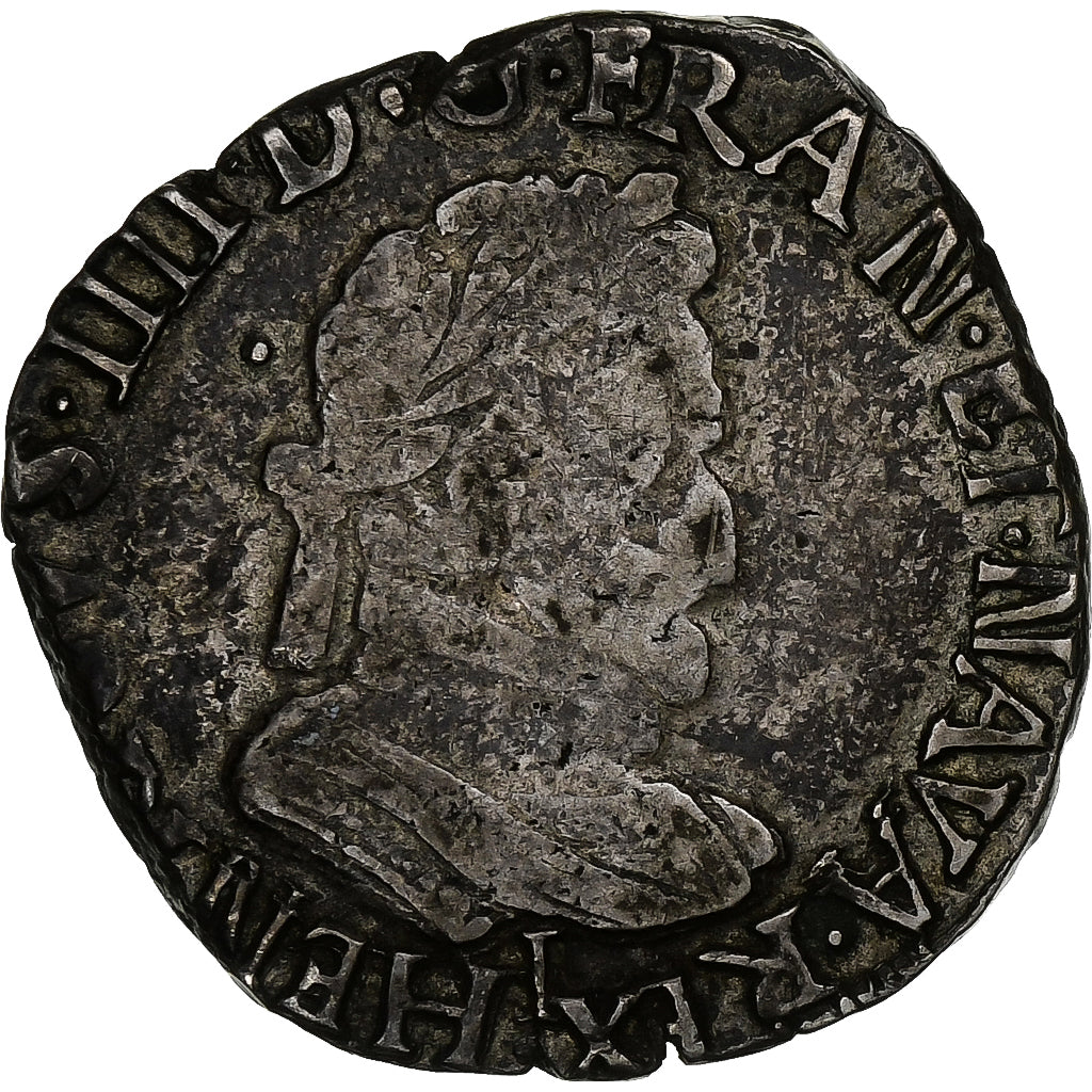 France, Henri IV, 1/2 Franc, 1606, Limoges, Silver, VF(20-25), Gadoury:590