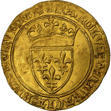 Francja, Charles VI, Écu d'or à la couronne, 1389-1422, Troyes, Złoto