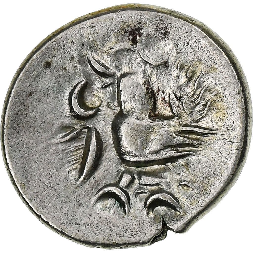 Cambodia, Norodom I, 2 Pe, 1/2 Fuang, ND (1847-1860), Silver, AU(55-58)