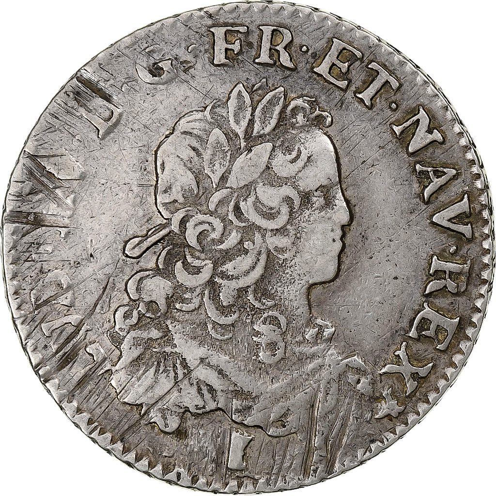França, Louis XV, 1/3 écu de France, 1723, Rennes, Prata, VF(30-35)