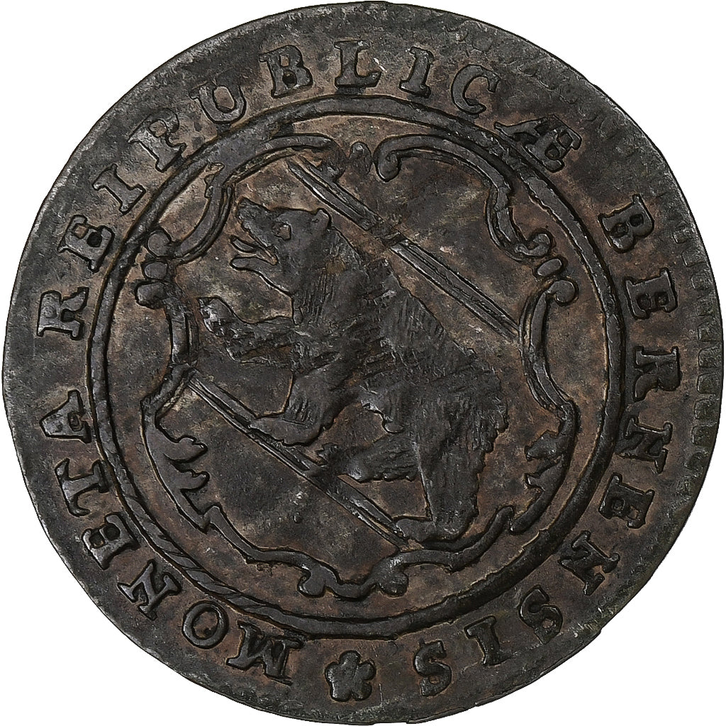 Suiza, Ville de Berne, 1/2 Batzen, 1796, Bern, Vellón, MBC, KM:91