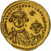 Heraclius, with Heraclius Constantine, Solidus, 613-638, Constantinople, Oro