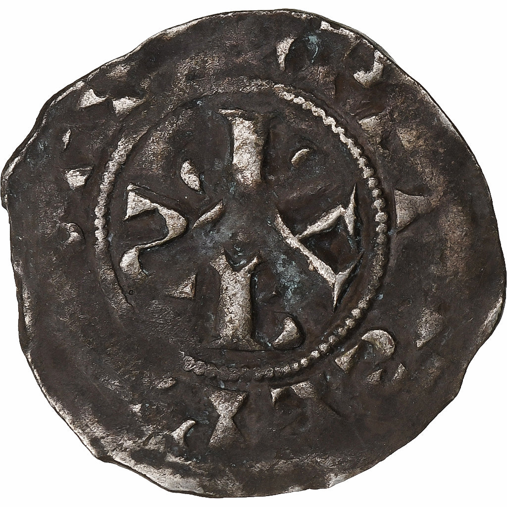 County of Troyes, Champagne, Hugues I, Denier, 1089-1125, Troyes, Biglione, MB+