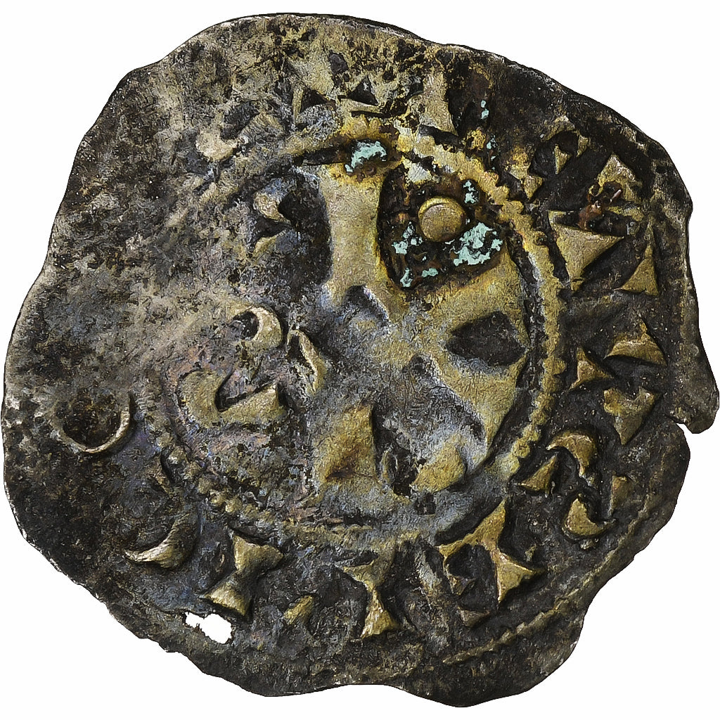 County of Troyes, Champagne, Hugues I, Denier, 1089-1125, Troyes, Vellón, MBC
