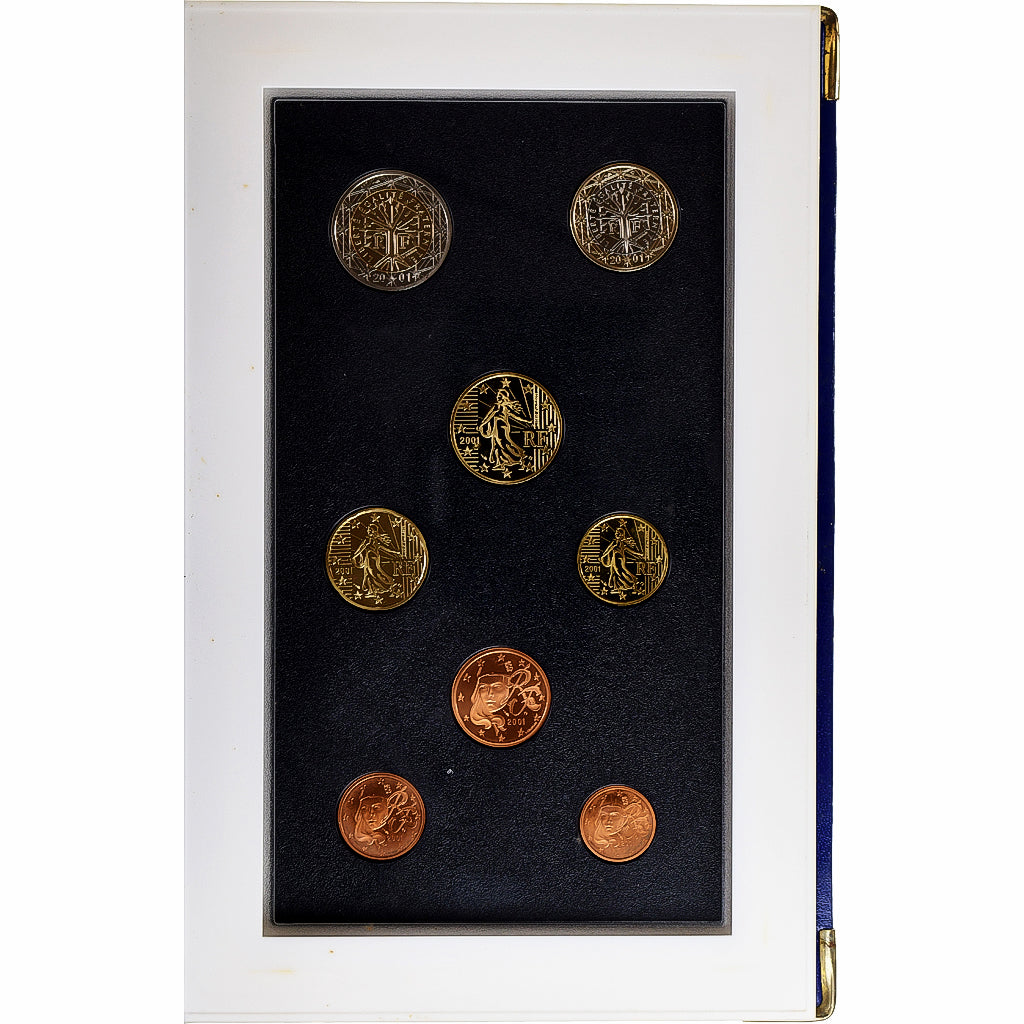 France, Coffret 1c. à 2€, Proof, 2001, MDP, MS(65-70)
