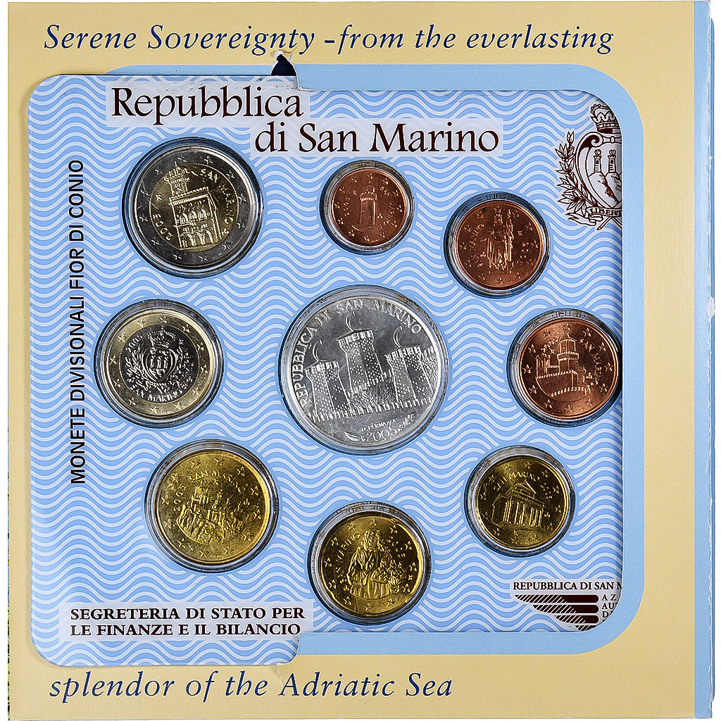 San Marino, Set 1 ct. - 5 Euro, FDC, 2005, Rome, ND, MS(65-70)