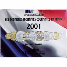 France, Coffret 1 c. à 20 frs., 2001, MDP, BU, MS(65-70)
