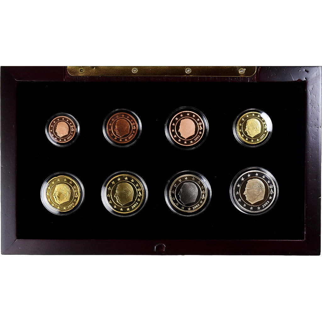 Bélgica, Albert II, Set 1 ct. - 2 Euro, Prueba, 2003, Brussels, Sin
