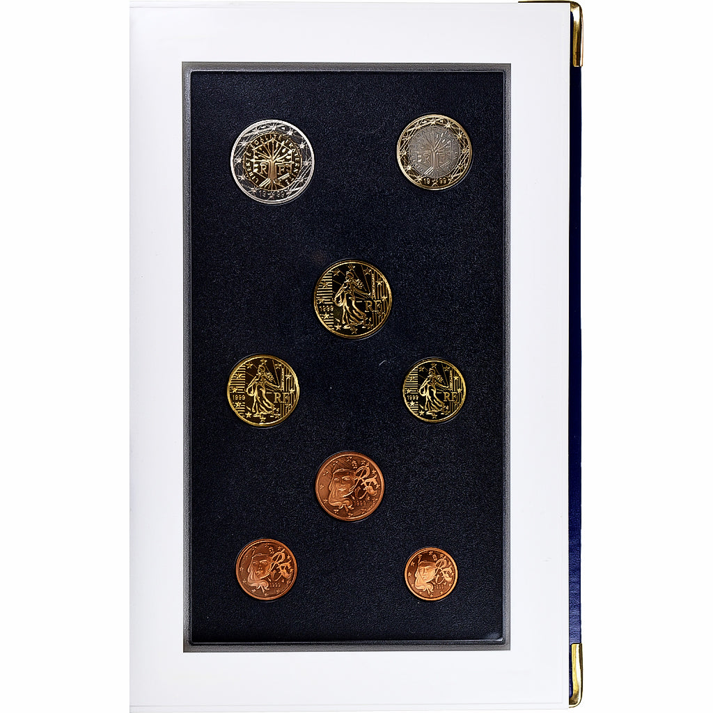 Francja, Coffret 1c. à 2€, Proof, 1999, MDP, ND, MS(65-70)