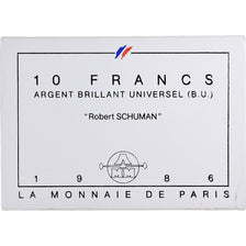 France, 10 Francs, Schuman, 1986, MDP, BU, Silver, MS(65-70)
