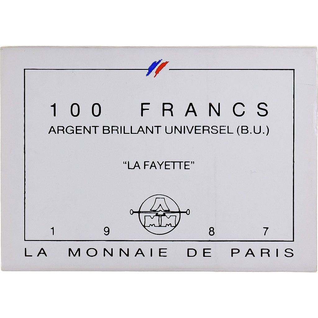 France, 100 Francs, La Fayette, 1987, MDP, BU, Silver, MS(65-70)
