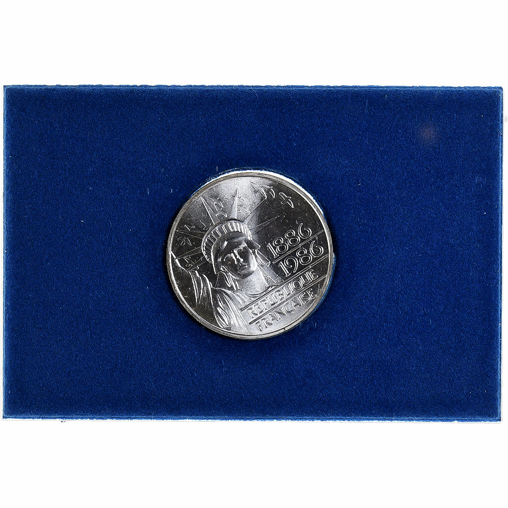France, 100 Francs, Statue de la Liberté, 1986, MDP, BU, Silver, MS(65-70)
