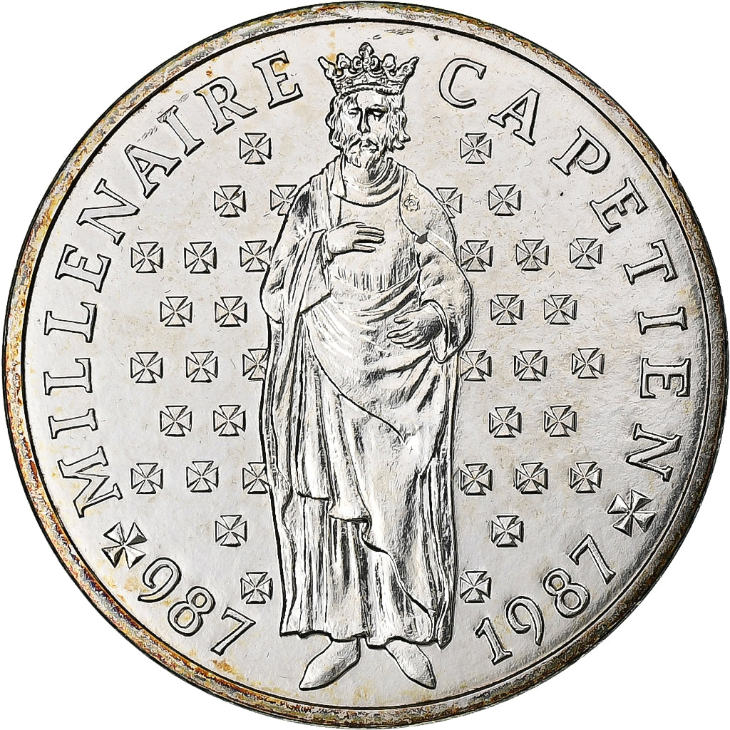 Francja, 10 Francs, Charlemagne, 1987, MDP, BU, Srebro, MS(65-70)