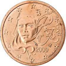 France, 2 Euro Cent, BU, 2000, MDP, Copper Plated Steel, MS(65-70), KM:1283