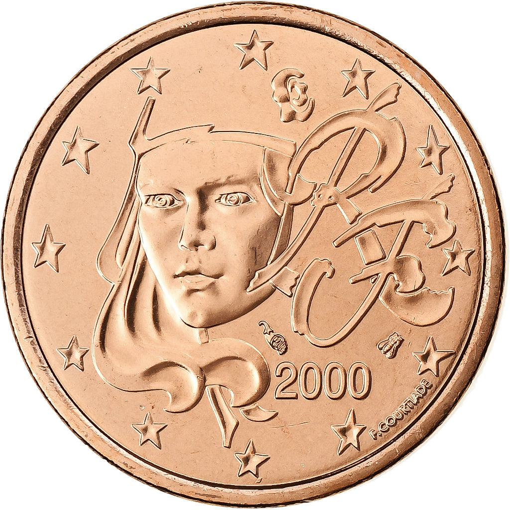 France, 5 Euro Cent, BU, 2000, MDP, Copper Plated Steel, MS(65-70), KM:1284