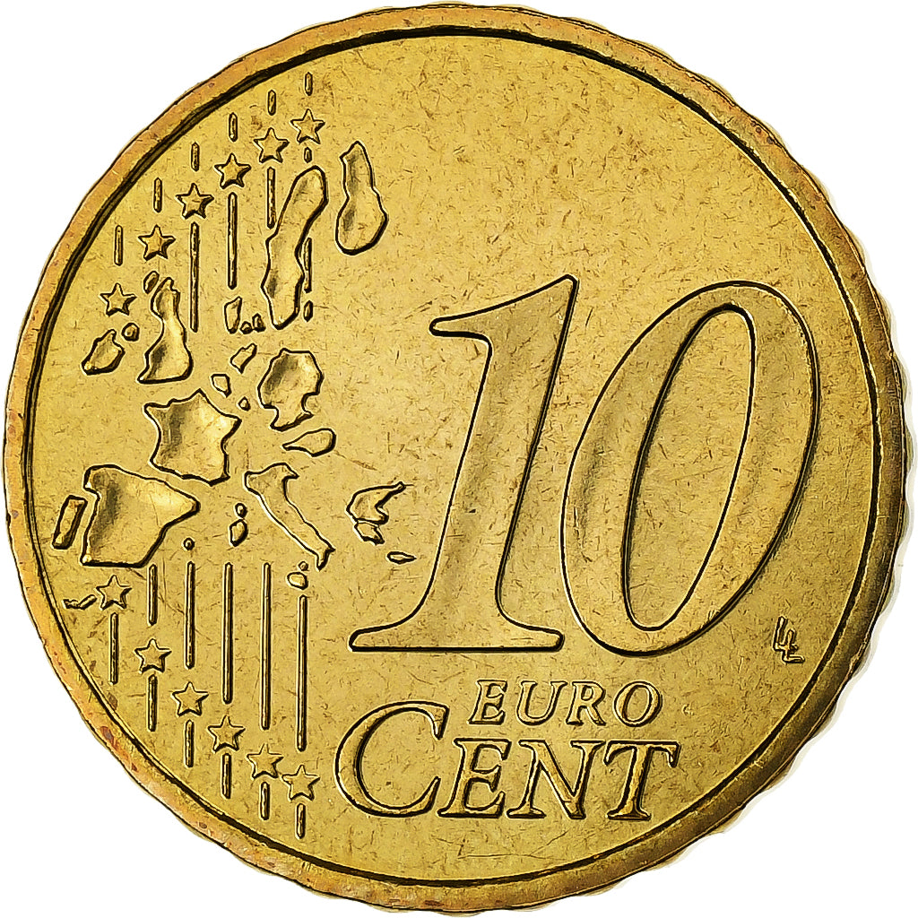 Frankrijk, 10 Euro Cent, BU, 2000, MDP, Nordic gold, FDC, KM:1285