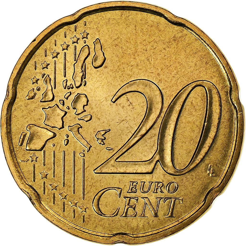 Francja, 20 Euro Cent, BU, 2000, MDP, Nordic gold, MS(65-70), KM:1286