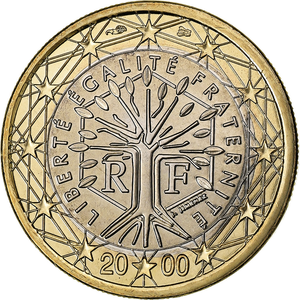 França, Euro, BU, 2000, MDP, Bimetálico, MS(65-70), KM:1288