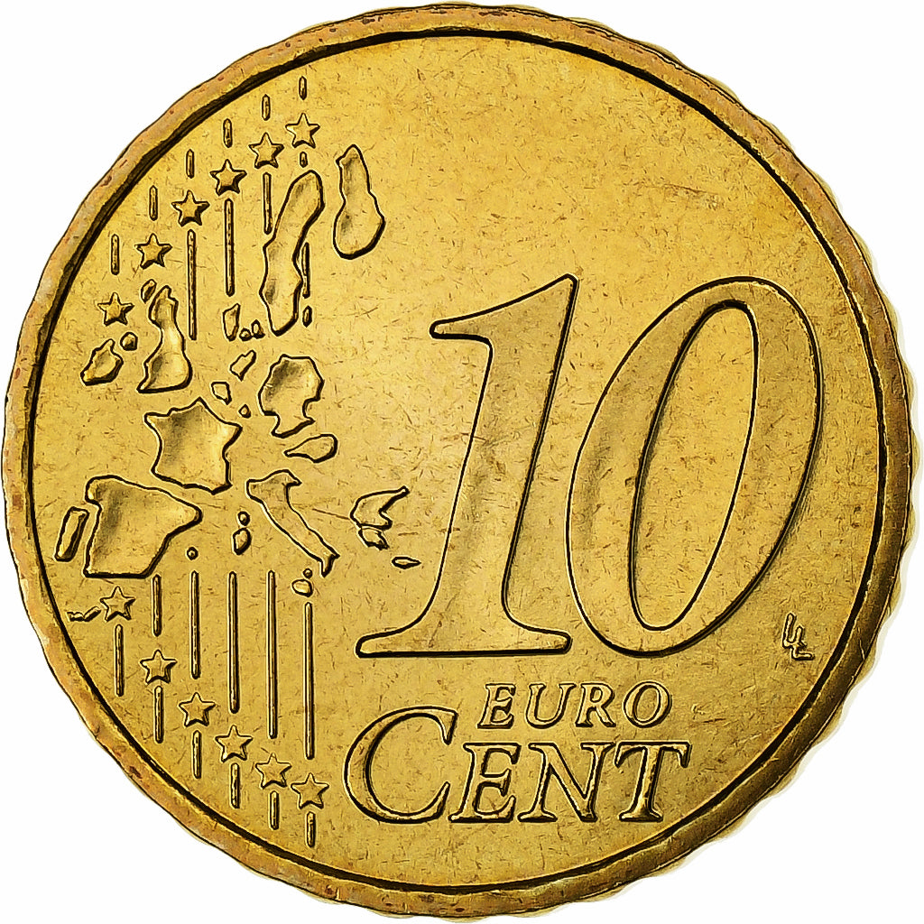 França, 10 Euro Cent, BU, 2001, MDP, Nordic gold, MS(65-70), KM:1285