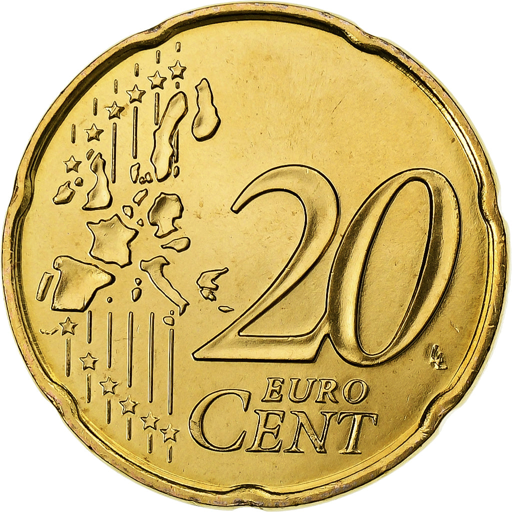 França, 20 Euro Cent, BU, 2001, MDP, Nordic gold, MS(65-70), KM:1286