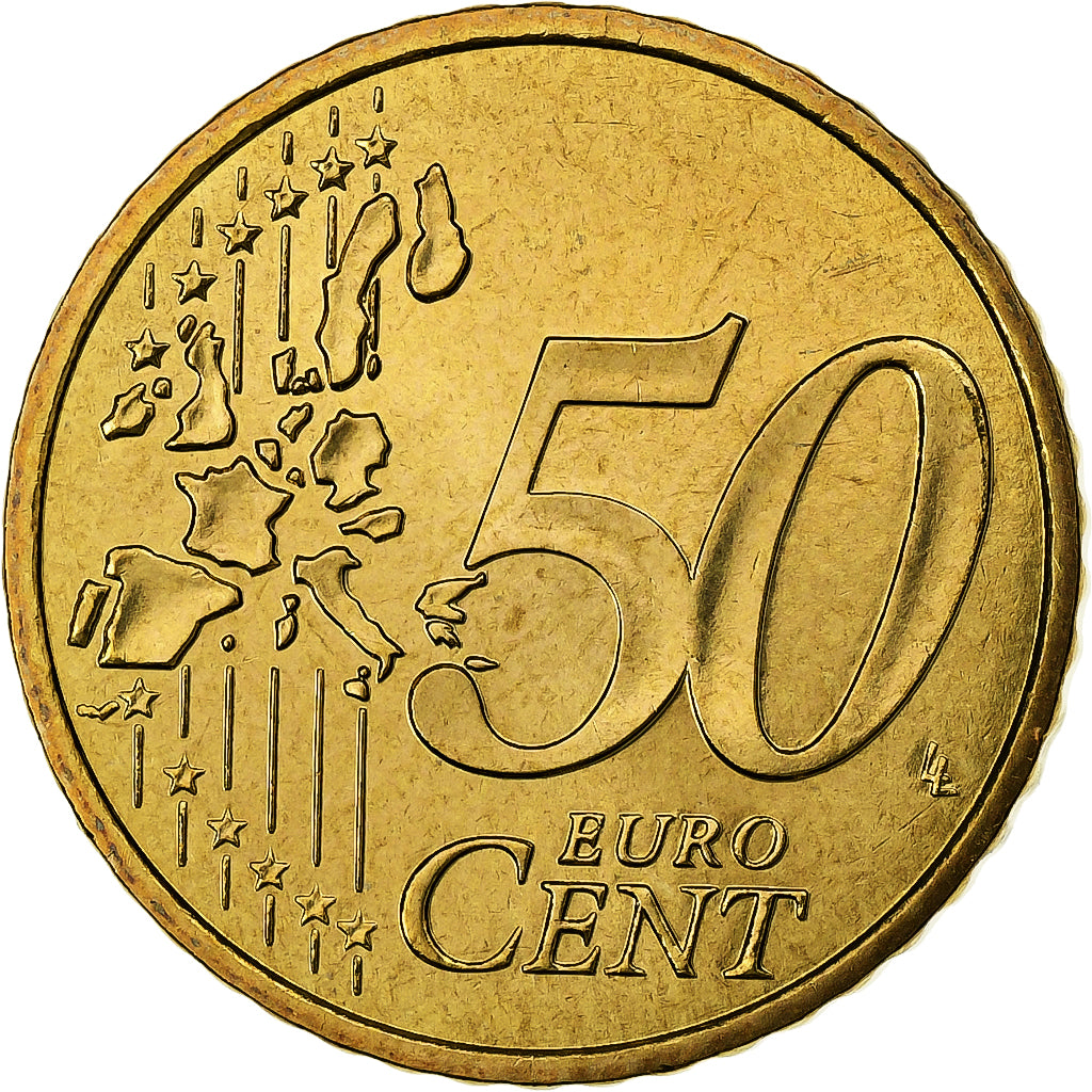 França, 50 Euro Cent, BU, 2001, MDP, Nordic gold, MS(65-70), KM:1287