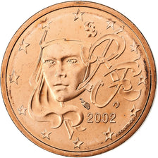 France, 2 Euro Cent, BU, 2002, MDP, Copper Plated Steel, MS(65-70), KM:1283