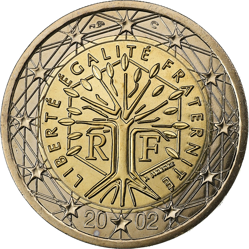 Francia, 2 Euro, BU, 2002, MDP, Bi-metallico, FDC, KM:1289