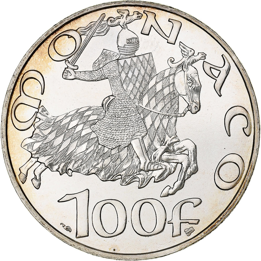 Monaco, 100 Francs, Dynastie des Grimaldi, 1997, MDP, Silver, MS(63)