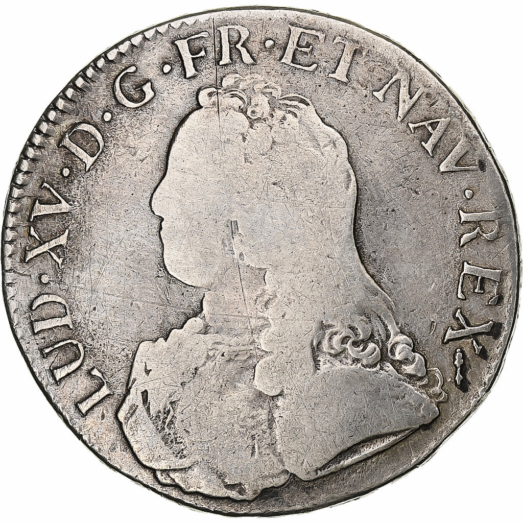 France, Louis XV, Ecu aux branches d'olivier, 1726, Dijon, Silver, F(12-15)