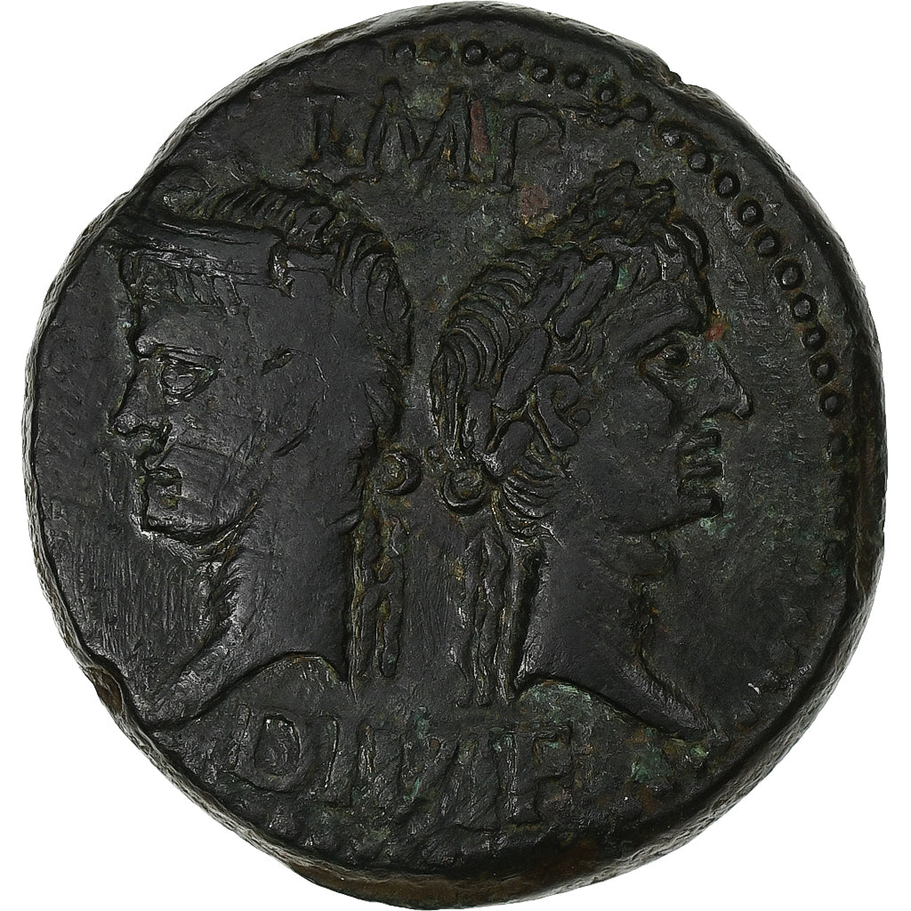Augustus & Agrippa, Dupondius, 9-3 BC, Nîmes, Bronze, VF(30-35), RIC:158