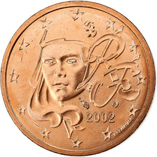 France, 2 Euro Cent, BU, 2002, MDP, Copper Plated Steel, MS(65-70), KM:1283