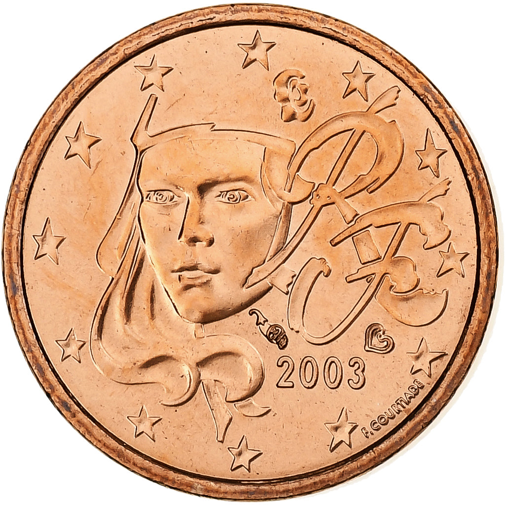 Frankrijk, Euro Cent, BU, 2003, MDP, Copper Plated Steel, FDC, KM:1282