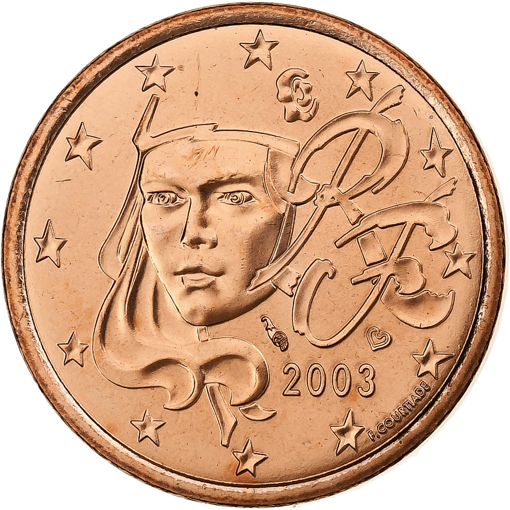 França, 5 Euro Cent, BU, 2003, MDP, Aço Cromado a Cobre, MS(65-70), KM:1284