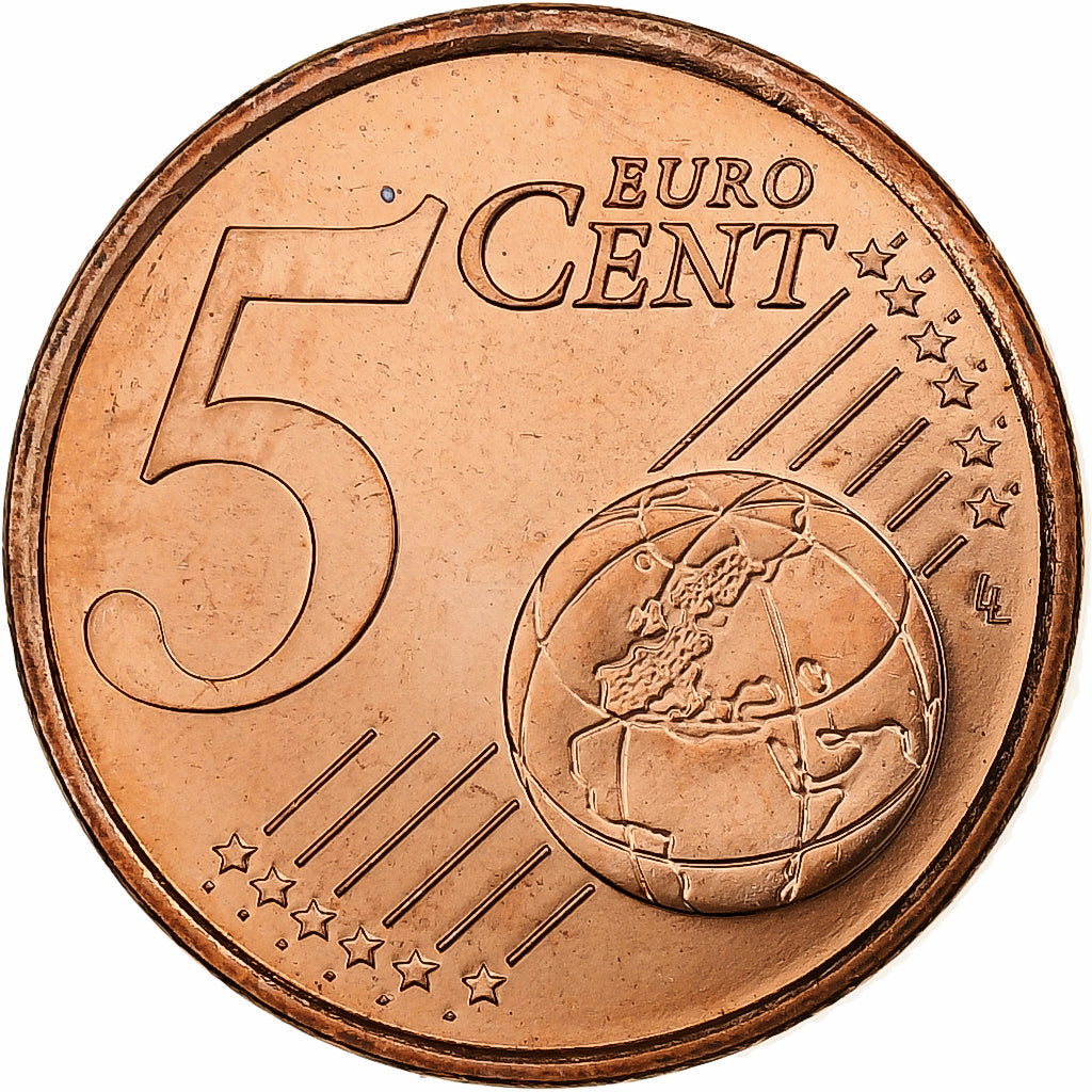 França, 5 Euro Cent, BU, 2003, MDP, Aço Cromado a Cobre, MS(65-70), KM:1284