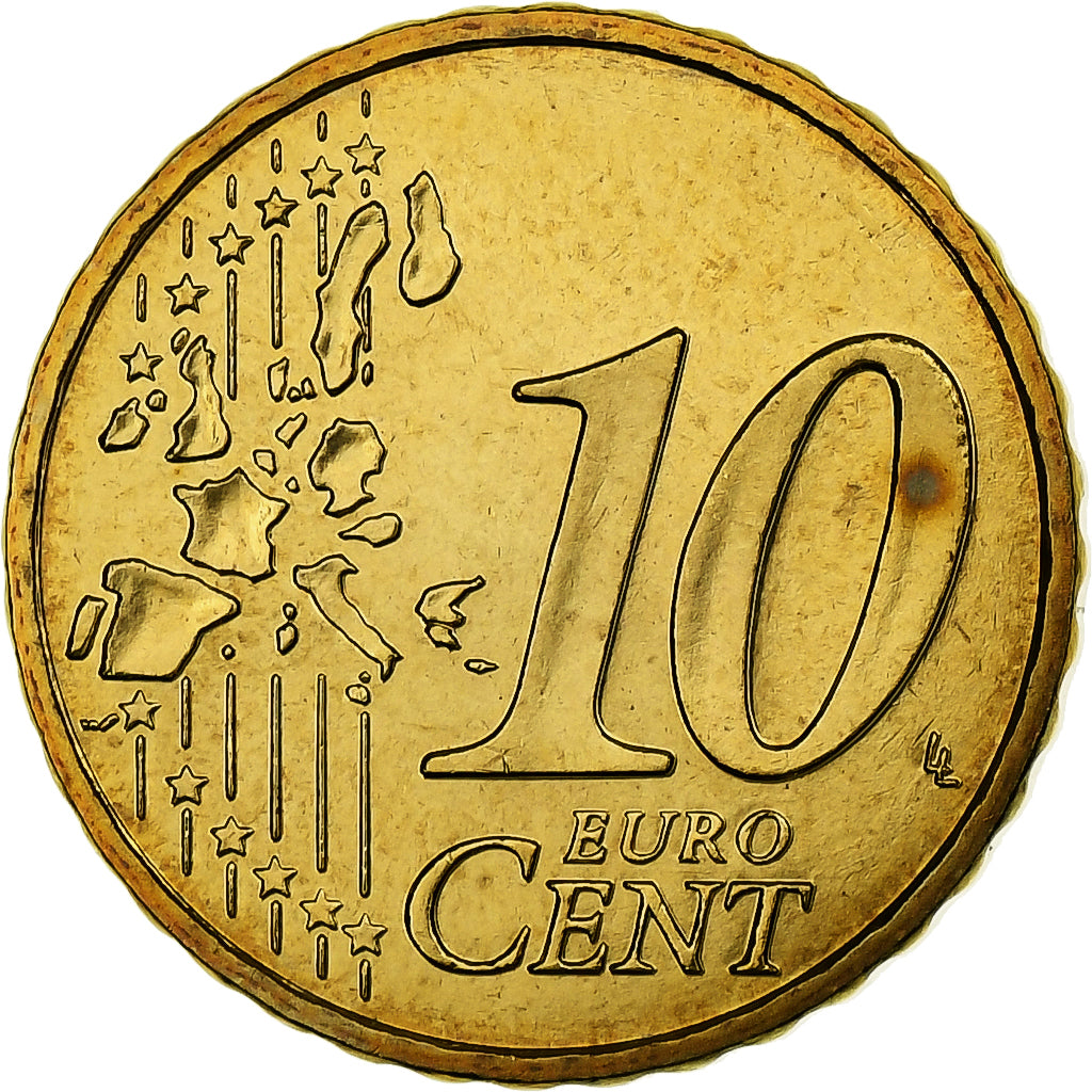 França, 10 Euro Cent, BU, 2003, MDP, Nordic gold, MS(65-70), KM:1285