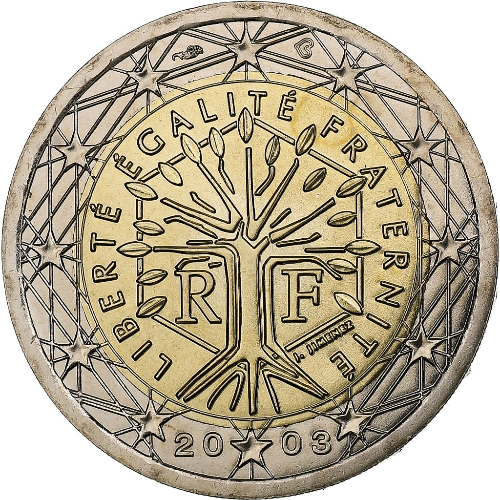 France, 2 Euro, BU, 2003, MDP, Bi-Metallic, MS(65-70), KM:1289