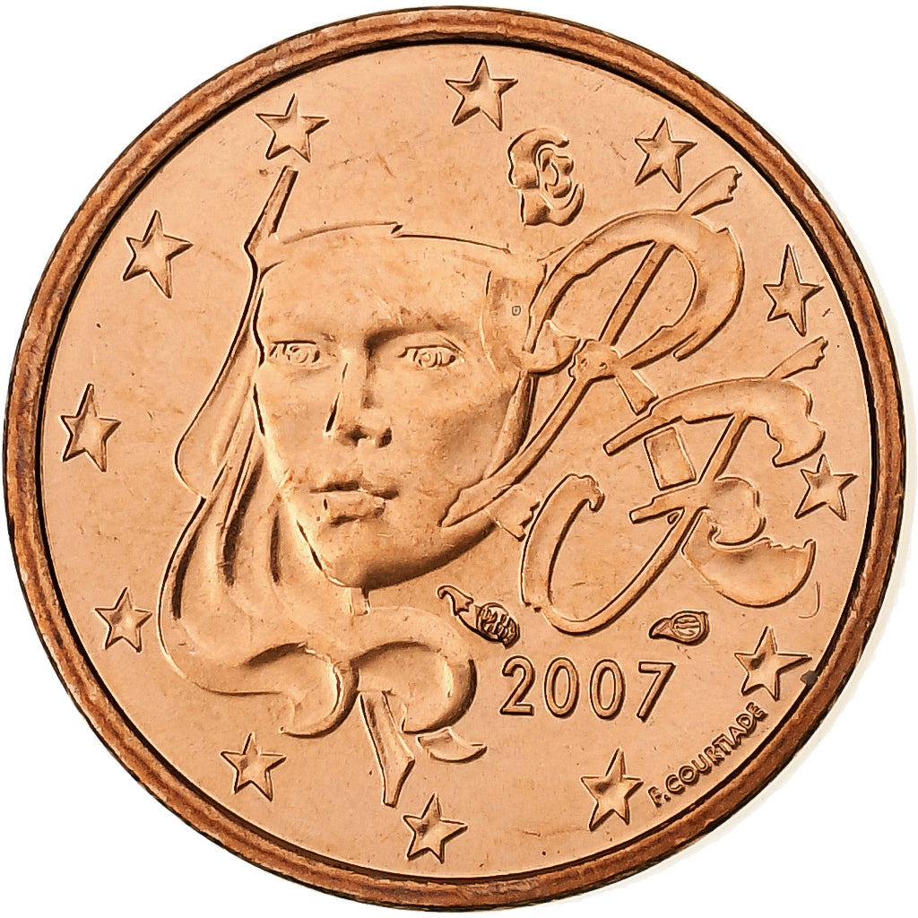 France, Euro Cent, BU, 2007, MDP, Copper Plated Steel, MS(65-70), KM:1282