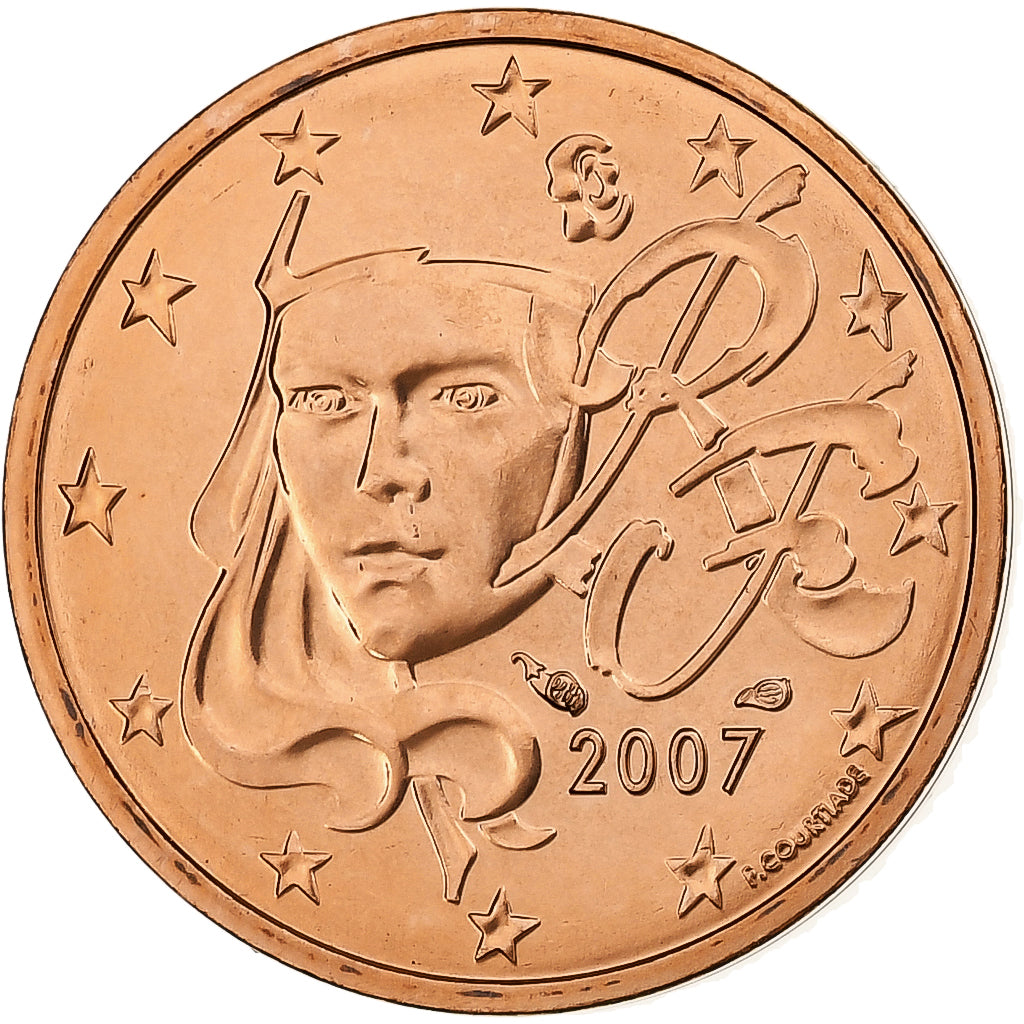 França, 2 Euro Cent, BU, 2007, MDP, Aço Cromado a Cobre, MS(65-70), KM:1283