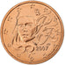 França, 2 Euro Cent, BU, 2007, MDP, Aço Cromado a Cobre, MS(65-70), KM:1283
