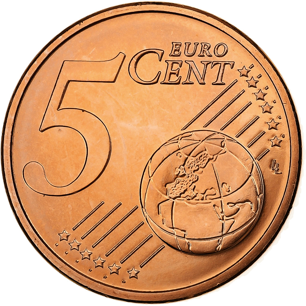 França, 5 Euro Cent, BU, 2007, MDP, Aço Cromado a Cobre, MS(65-70), KM:1284