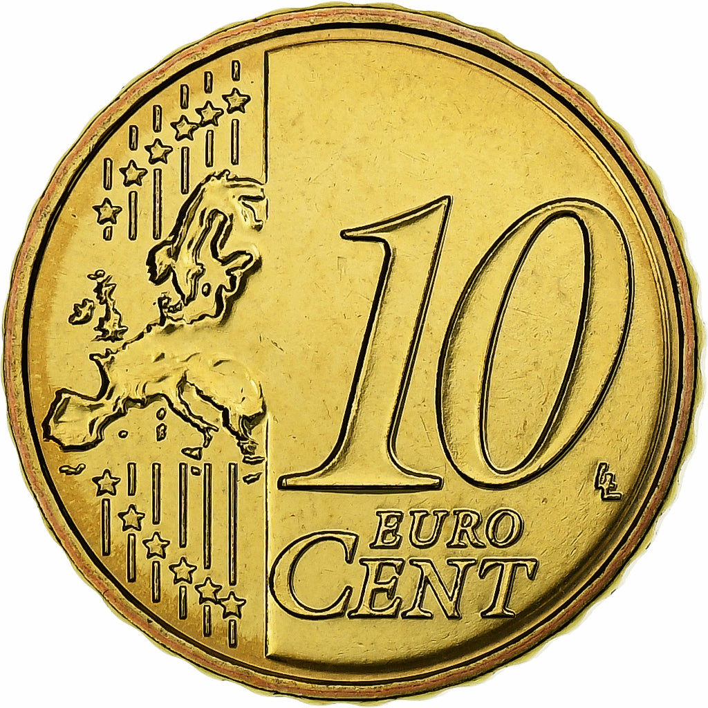 França, 10 Euro Cent, BU, 2007, MDP, Nordic gold, MS(65-70), KM:1410