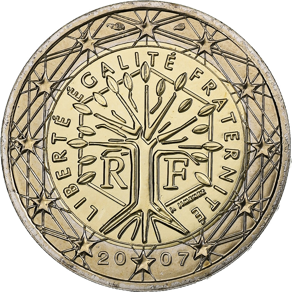 Frankrijk, 2 Euro, BU, 2007, MDP, Bi-Metallic, FDC, KM:1414