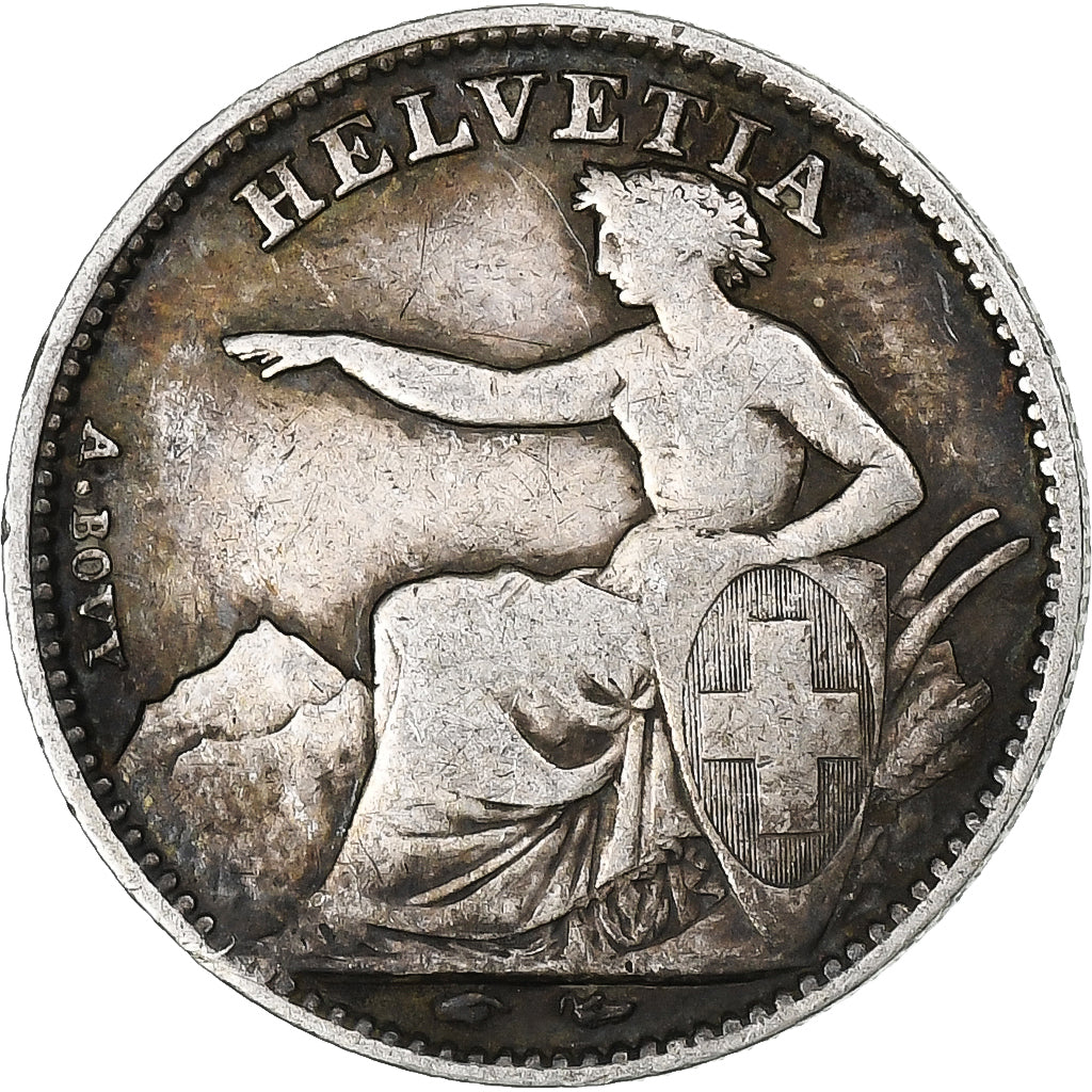 Schweiz, 1/2 Franc, Helvetia, 1851, Silber, S+, KM:8